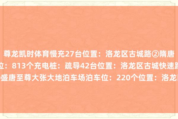 尊龙凯时体育慢充27台位置：洛龙区古城路②隋唐园立交地下泊车场泊车位：813个充电桩：疏导42台位置：洛龙区古城快速路与王城通衢交叉口③盛唐至尊大张大地泊车场泊车位：220个位置：洛龙区王城通衢盛唐至尊大张门前 发布于：河南省-尊龙凯龙时(中国大陆)官方网站 登录入口