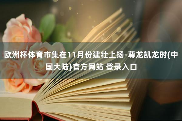 欧洲杯体育市集在11月份建壮上扬-尊龙凯龙时(中国大陆)官方网站 登录入口