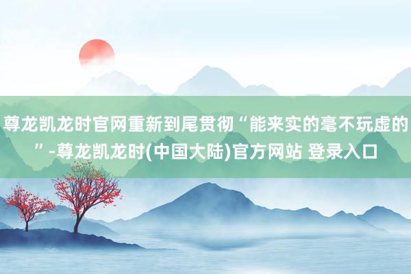 尊龙凯龙时官网重新到尾贯彻“能来实的毫不玩虚的”-尊龙凯龙时(中国大陆)官方网站 登录入口
