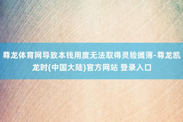 尊龙体育网导致本钱用度无法取得灵验摊薄-尊龙凯龙时(中国大陆)官方网站 登录入口
