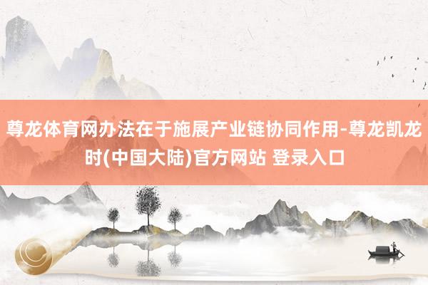 尊龙体育网办法在于施展产业链协同作用-尊龙凯龙时(中国大陆)官方网站 登录入口