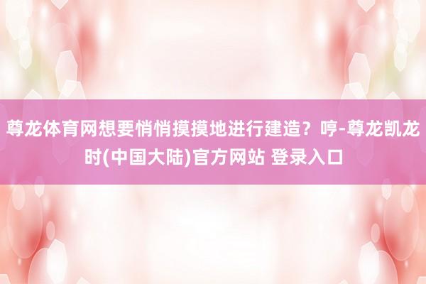 尊龙体育网想要悄悄摸摸地进行建造？哼-尊龙凯龙时(中国大陆)官方网站 登录入口