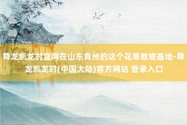 尊龙凯龙时官网在山东青州的这个花草教唆基地-尊龙凯龙时(中国大陆)官方网站 登录入口