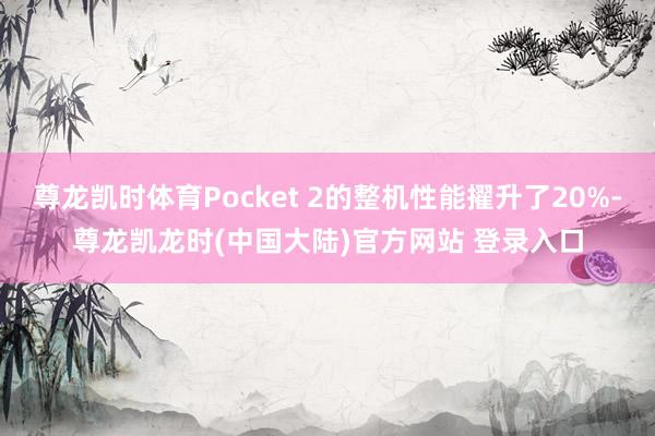 尊龙凯时体育Pocket 2的整机性能擢升了20%-尊龙凯龙时(中国大陆)官方网站 登录入口