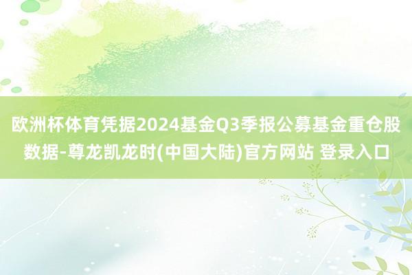 欧洲杯体育凭据2024基金Q3季报公募基金重仓股数据-尊龙凯龙时(中国大陆)官方网站 登录入口