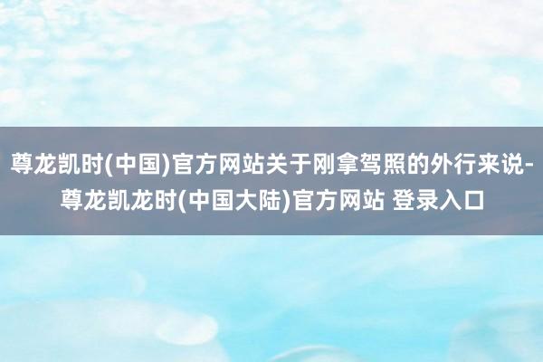 尊龙凯时(中国)官方网站关于刚拿驾照的外行来说-尊龙凯龙时(中国大陆)官方网站 登录入口