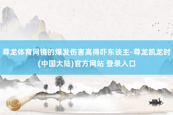 尊龙体育网镜的爆发伤害高得吓东谈主-尊龙凯龙时(中国大陆)官方网站 登录入口