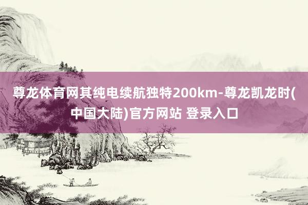 尊龙体育网其纯电续航独特200km-尊龙凯龙时(中国大陆)官方网站 登录入口